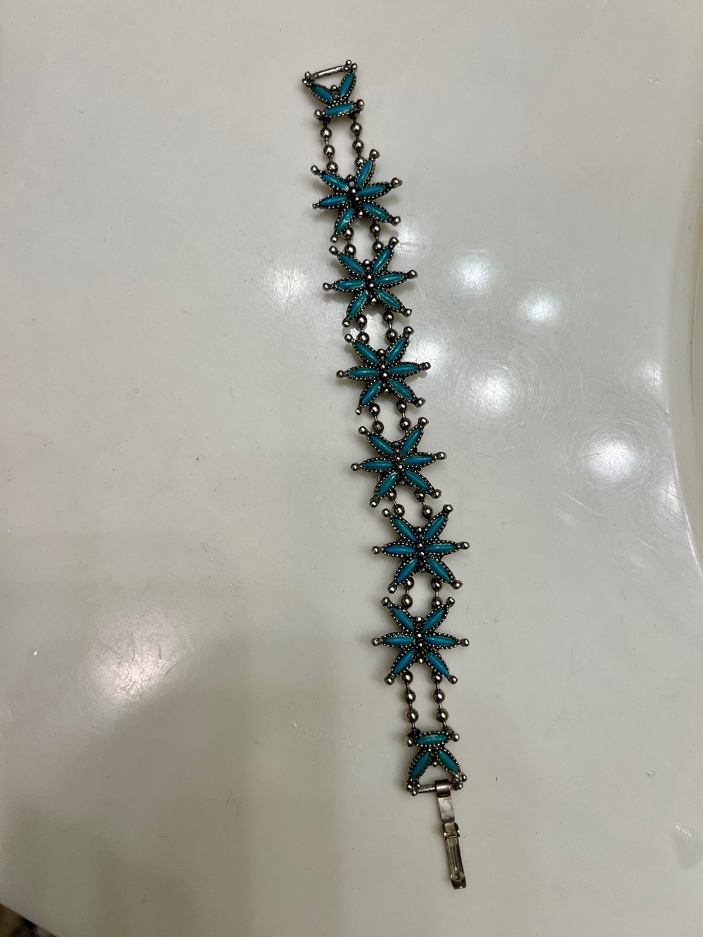 Turquoise Starburst Link Bracelet - Women Jewelry